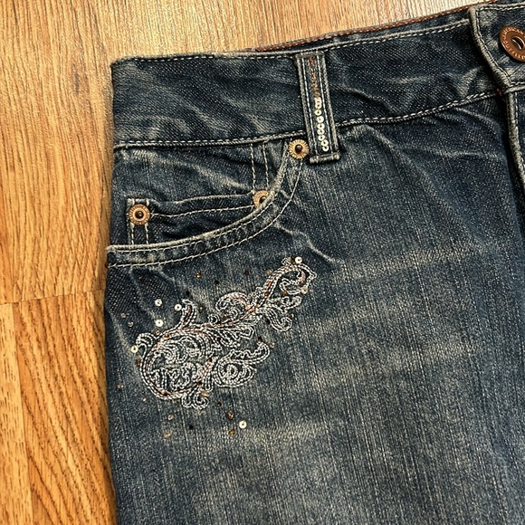 AMERICAN EAGLE Y2K Retro Skirt Denim Sz 0 - Picture 3 of 10